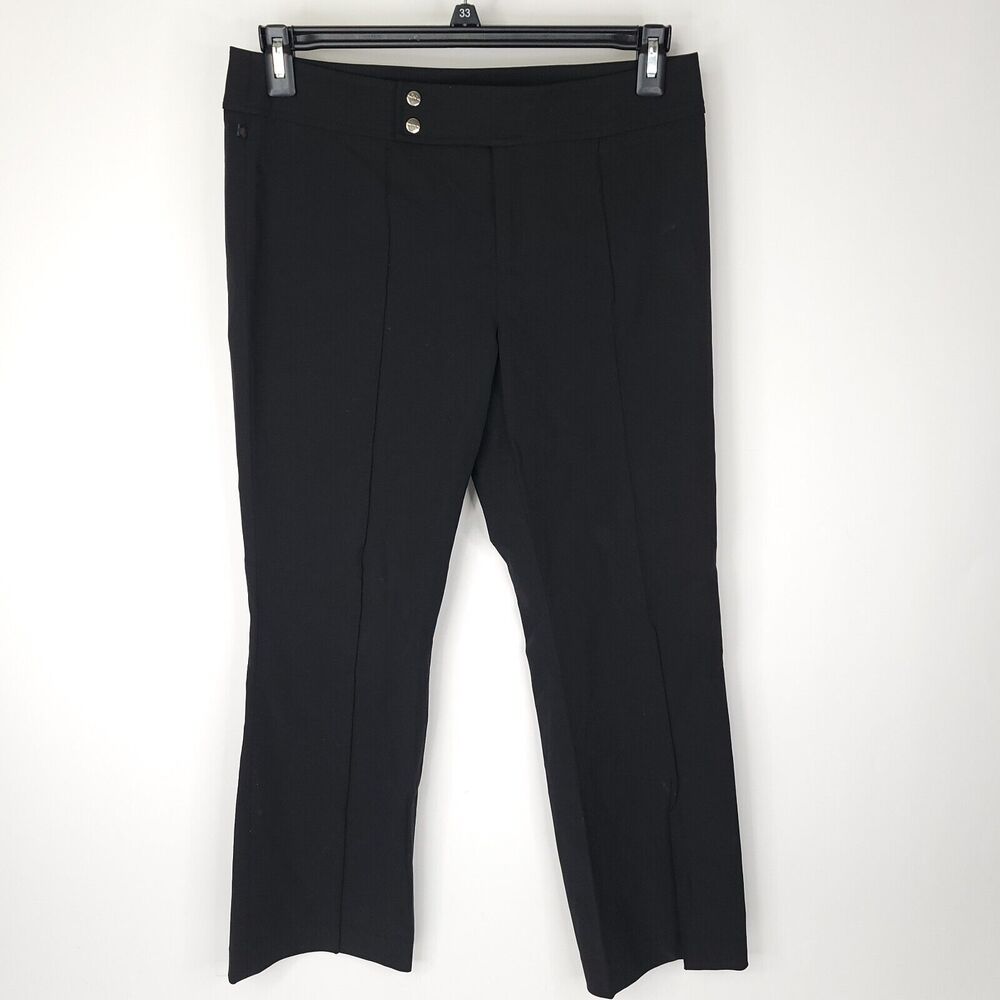Ralph Lauren Pants Womens 8 Vintage Dress Bootcut Stretch Black Nylon Read
